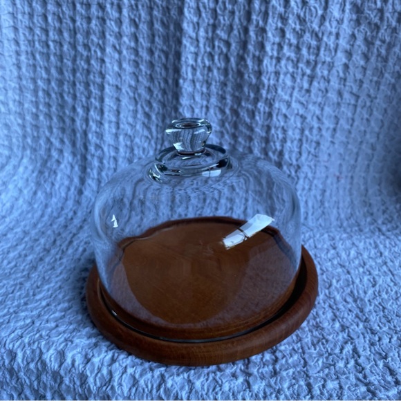 Vintage Teak Wood & Glass cheese dome - Picture 3 of 9